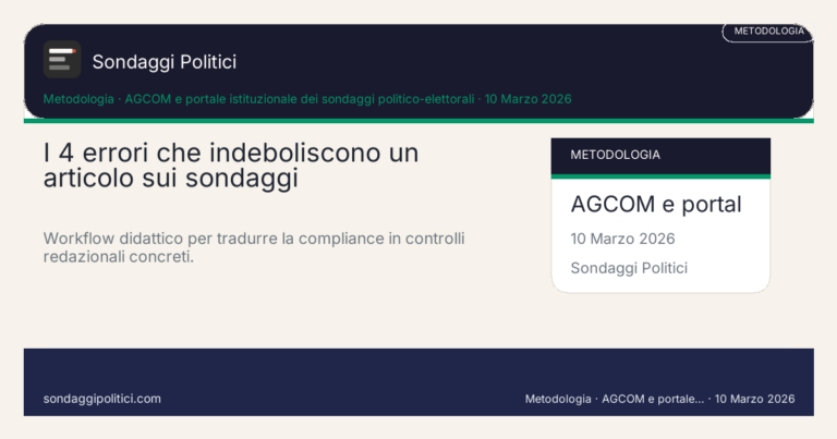 Immagine di anteprima per Nota informativa: gli errori più comuni che rendono debole un articolo sui sondaggi