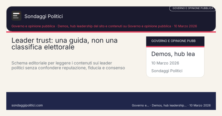 Immagine di anteprima per Leader trust: come si misura e che cosa un sondaggio non dice davvero sui leader
