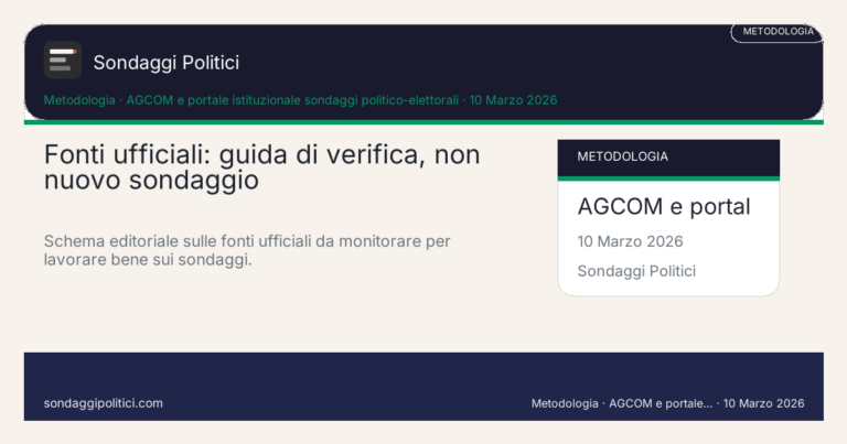 Immagine di anteprima per Fonti ufficiali dei sondaggi: perché vanno monitorate con regolarità e come usarle bene