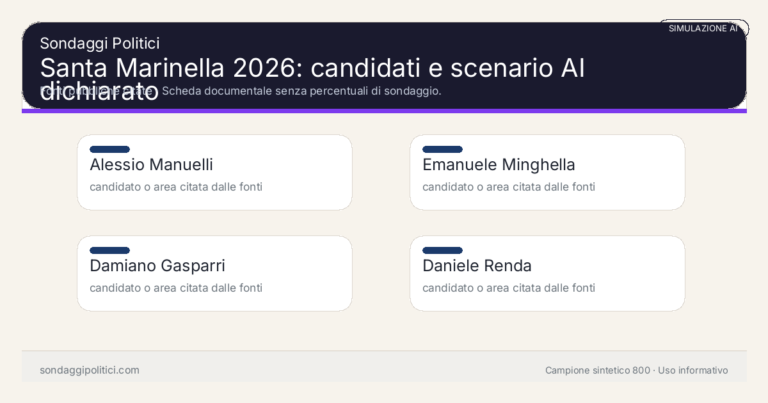 Immagine di anteprima per Santa Marinella 2026, simulazione AI: sei candidati sulla scheda