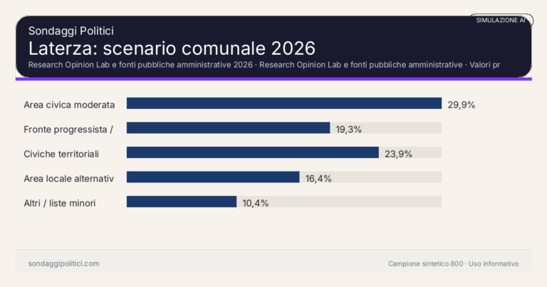 Immagine di anteprima per Laterza 2026, simulazione AI: scenario comunale e limiti