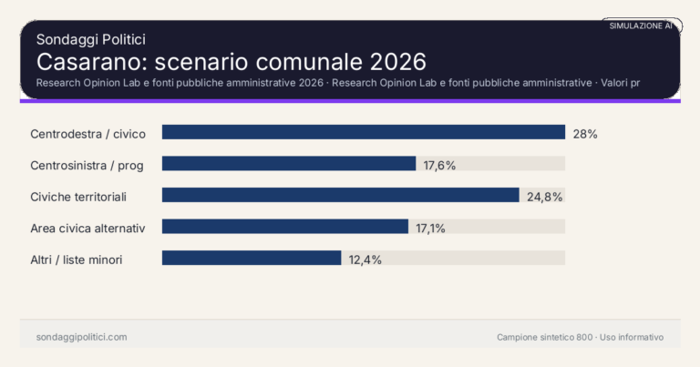 Immagine di anteprima per Casarano 2026, simulazione AI: scenario comunale e limiti