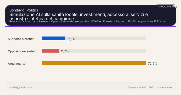 Immagine di anteprima per Simulazione AI sulla sanità locale: investimenti, accesso ai servizi e risposta sintetica del campione