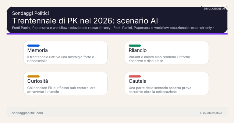 Immagine di anteprima per Simulazione AI sul trentennale di PK nel 2026: entusiasmo, curiosità e cautela tra lettori storici e nuovi curiosi