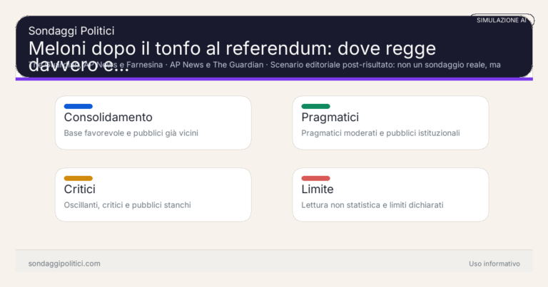 Immagine di anteprima per Meloni dopo il tonfo al referendum: dove regge davvero e dove rischia di più