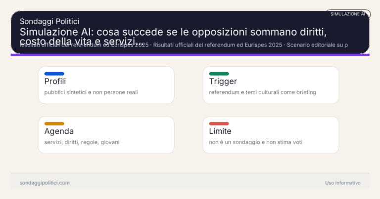 Immagine di anteprima per Simulazione AI: cosa succede se le opposizioni sommano diritti, costo della vita e servizi in un’unica agenda trasversale