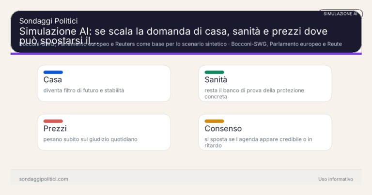 Immagine di anteprima per Simulazione AI: se scala la domanda di casa, sanità e prezzi dove può spostarsi il consenso verso il governo