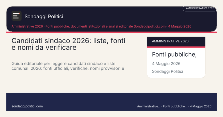 Immagine di anteprima per Candidati sindaco 2026: liste, fonti e nomi da verificare