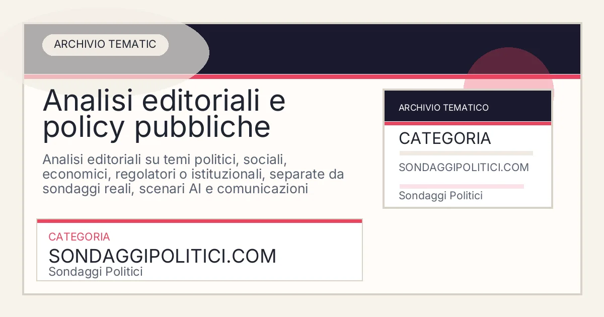 Card editoriale dell’archivio Analisi editoriali e policy pubbliche su Sondaggi Politici.