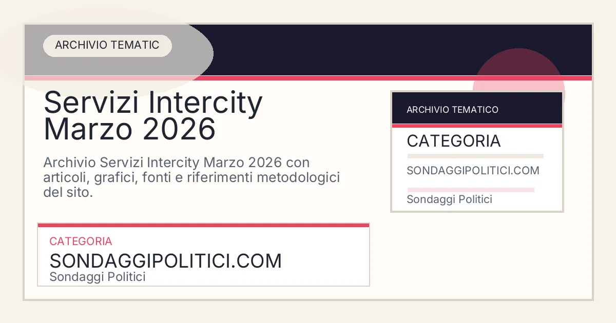 Card editoriale dell’archivio Servizi Intercity Marzo 2026 su Sondaggi Politici.