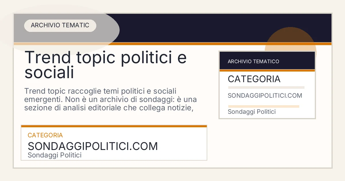Card editoriale dell’archivio Trend topic politici e sociali su Sondaggi Politici.