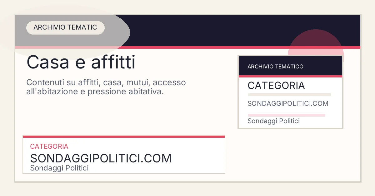 Card editoriale dell’archivio Casa e affitti su Sondaggi Politici.