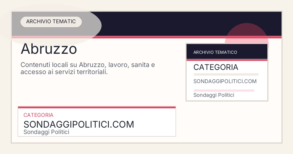 Card editoriale dell’archivio Abruzzo su Sondaggi Politici.