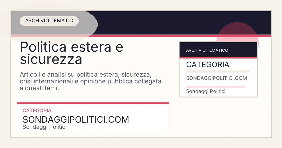 Card editoriale dell’archivio Politica estera e sicurezza su Sondaggi Politici.