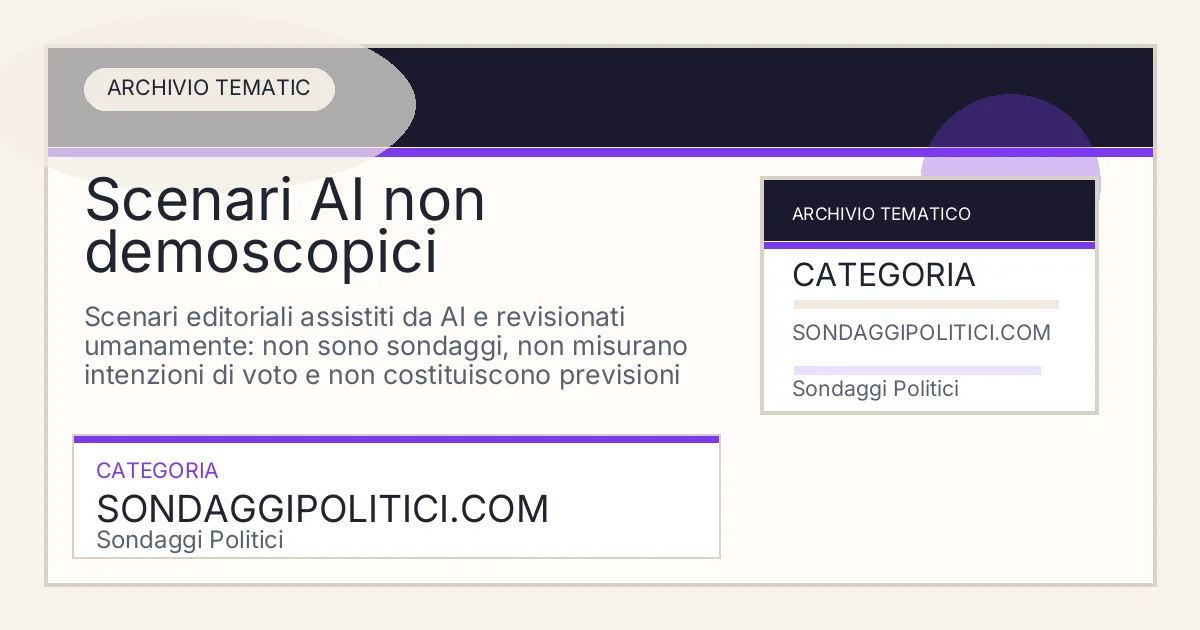 Card editoriale dell’archivio Scenari AI non demoscopici su Sondaggi Politici.