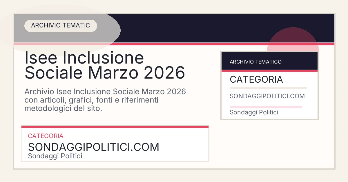Card editoriale dell’archivio Isee Inclusione Sociale Marzo 2026 su Sondaggi Politici.